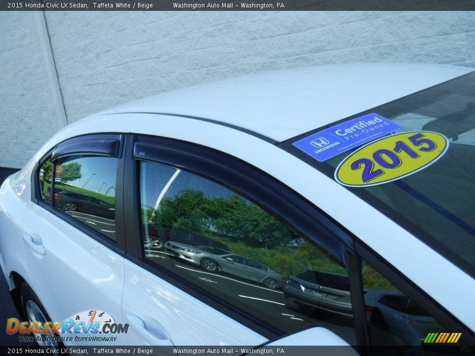 2015 Honda Civic LX Sedan Taffeta White / Beige Photo #4