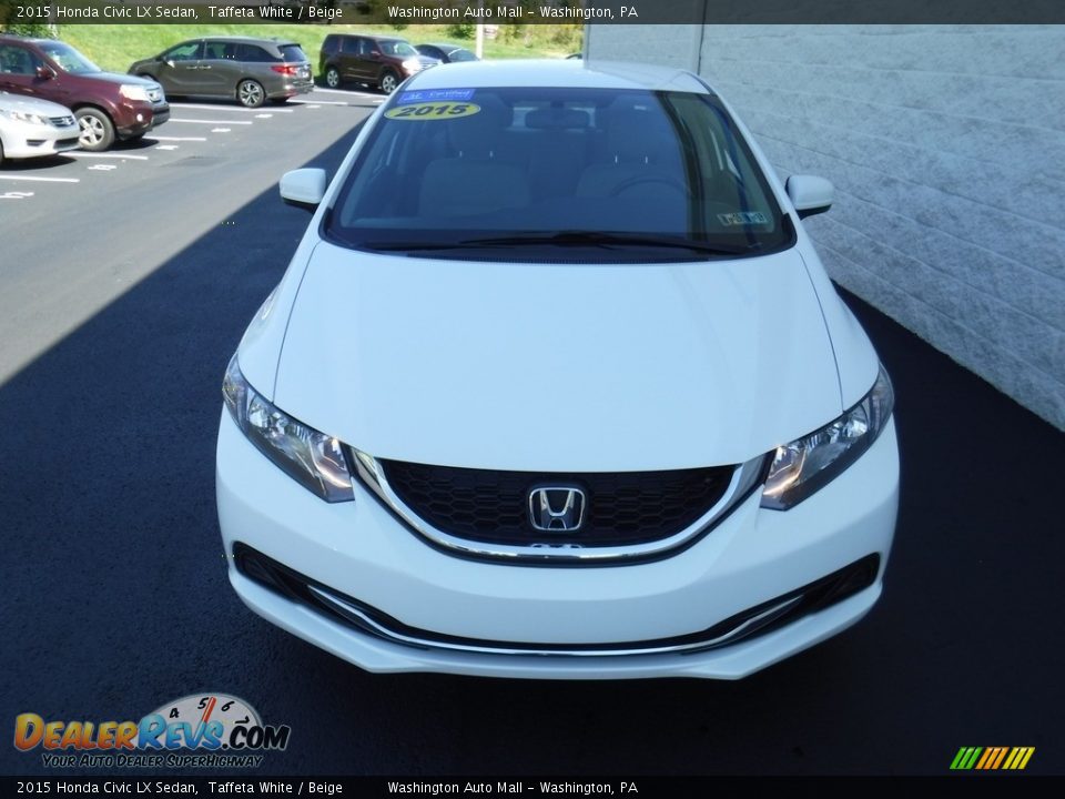 2015 Honda Civic LX Sedan Taffeta White / Beige Photo #5
