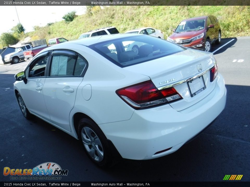 2015 Honda Civic LX Sedan Taffeta White / Beige Photo #6