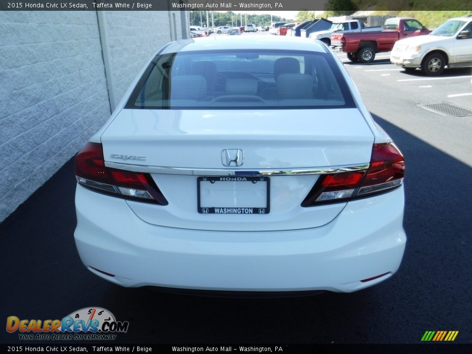 2015 Honda Civic LX Sedan Taffeta White / Beige Photo #7