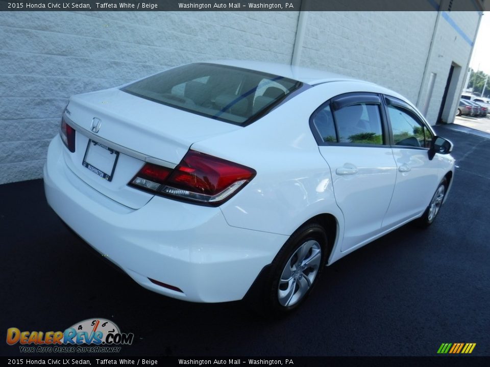 2015 Honda Civic LX Sedan Taffeta White / Beige Photo #8