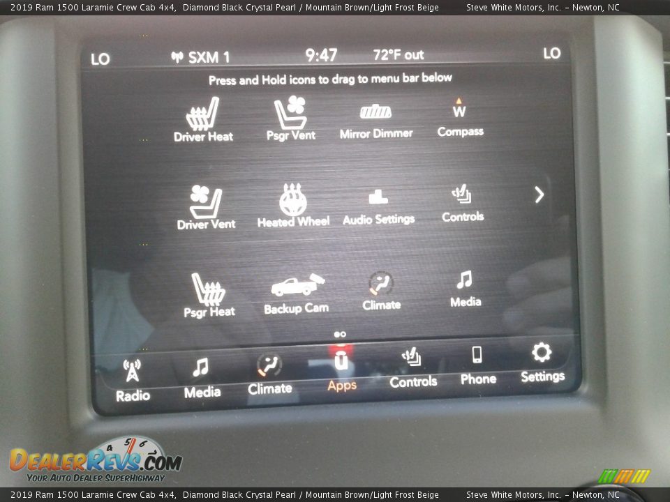 2019 Ram 1500 Laramie Crew Cab 4x4 Diamond Black Crystal Pearl / Mountain Brown/Light Frost Beige Photo #29