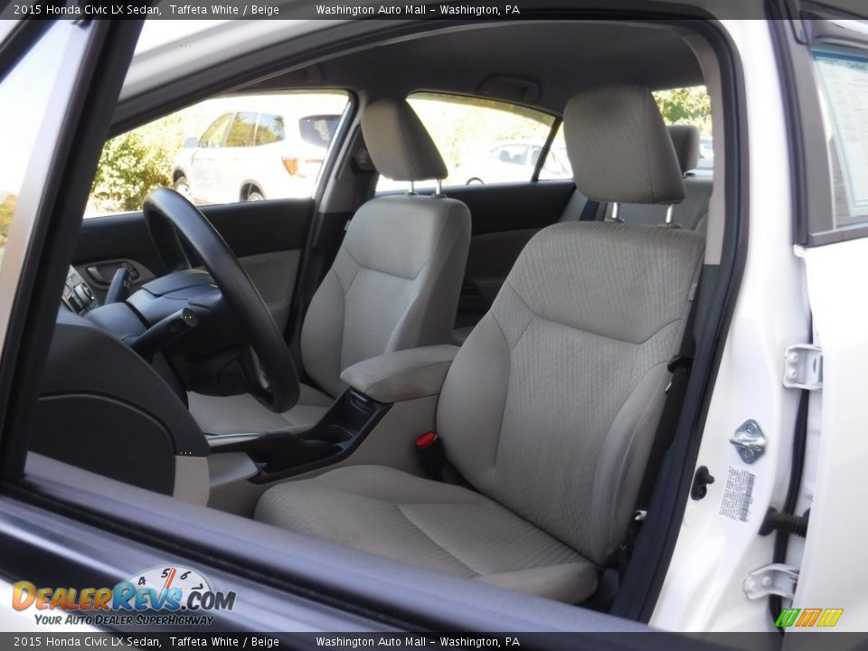 2015 Honda Civic LX Sedan Taffeta White / Beige Photo #11