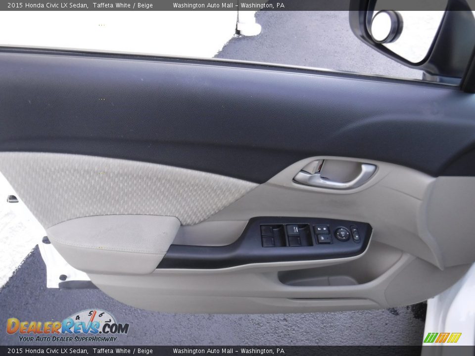 2015 Honda Civic LX Sedan Taffeta White / Beige Photo #12
