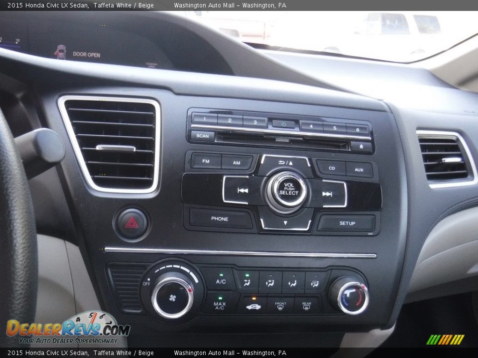 2015 Honda Civic LX Sedan Taffeta White / Beige Photo #13