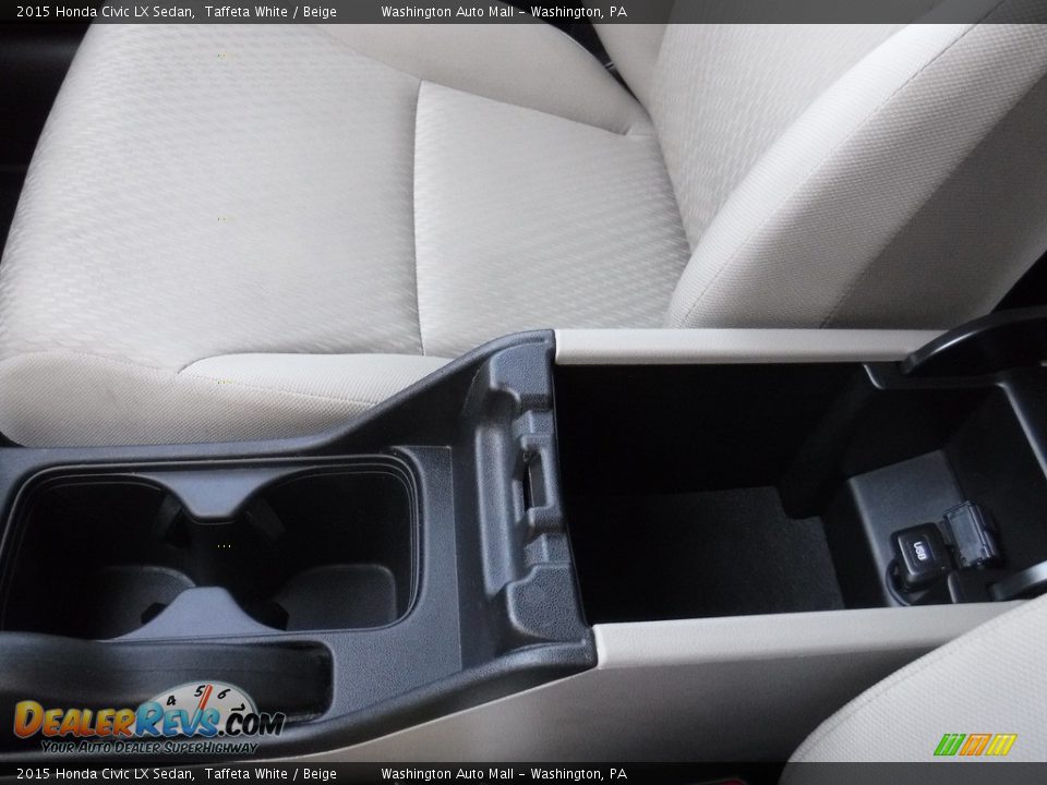 2015 Honda Civic LX Sedan Taffeta White / Beige Photo #15