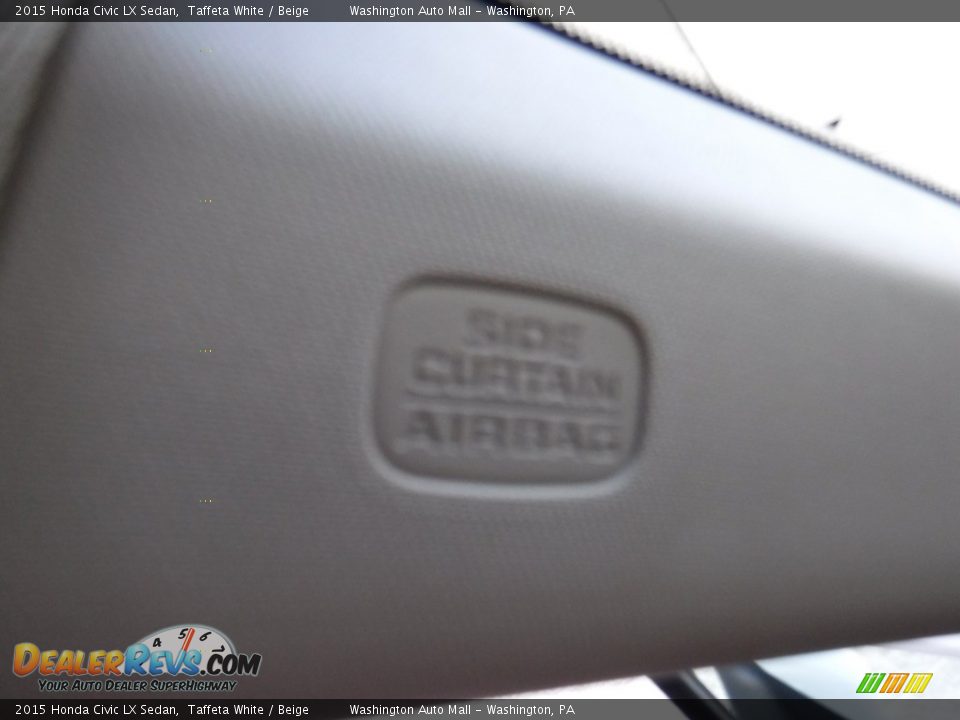 2015 Honda Civic LX Sedan Taffeta White / Beige Photo #17
