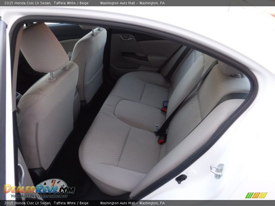 2015 Honda Civic LX Sedan Taffeta White / Beige Photo #21