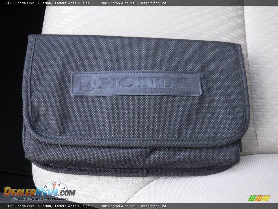 2015 Honda Civic LX Sedan Taffeta White / Beige Photo #22
