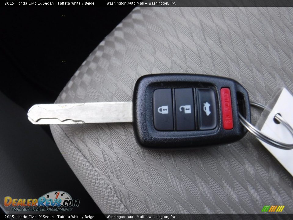 2015 Honda Civic LX Sedan Taffeta White / Beige Photo #23