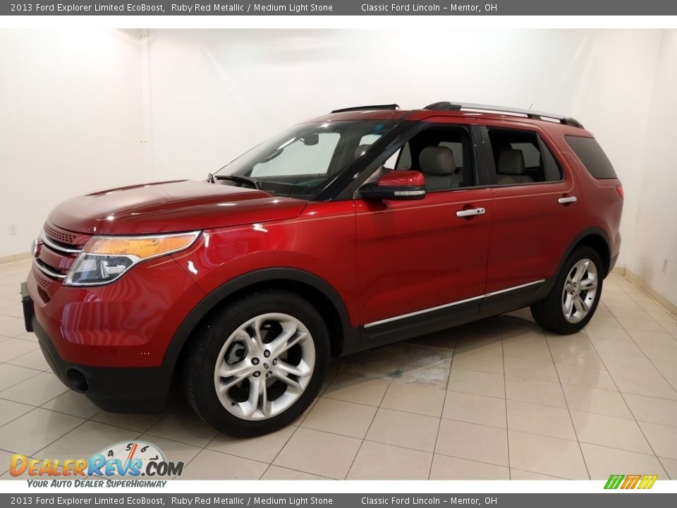 2013 Ford Explorer Limited EcoBoost Ruby Red Metallic / Medium Light Stone Photo #3