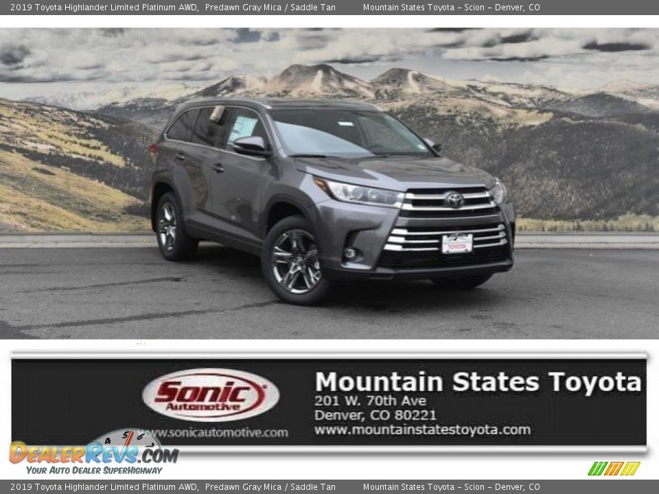 2019 Toyota Highlander Limited Platinum AWD Predawn Gray Mica / Saddle Tan Photo #1