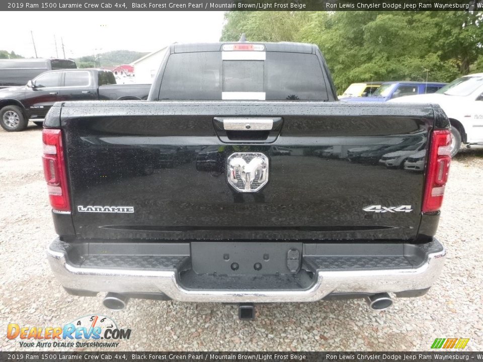 2019 Ram 1500 Laramie Crew Cab 4x4 Black Forest Green Pearl / Mountain Brown/Light Frost Beige Photo #5