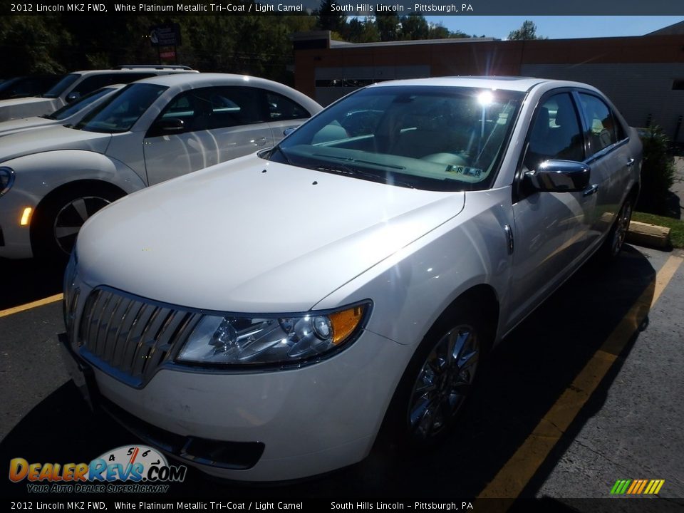 2012 Lincoln MKZ FWD White Platinum Metallic Tri-Coat / Light Camel Photo #1