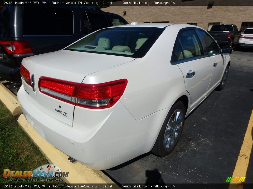 2012 Lincoln MKZ FWD White Platinum Metallic Tri-Coat / Light Camel Photo #4