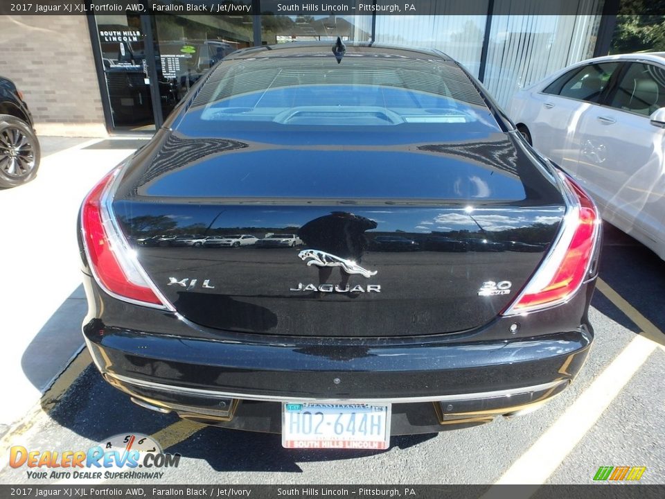 2017 Jaguar XJ XJL Portfolio AWD Farallon Black / Jet/Ivory Photo #3