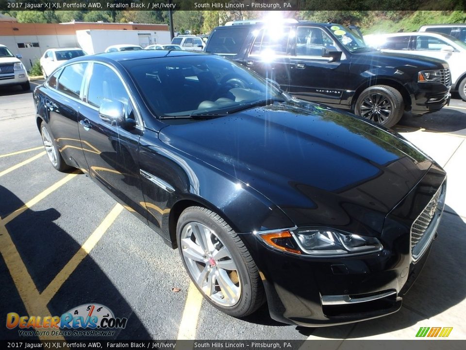 2017 Jaguar XJ XJL Portfolio AWD Farallon Black / Jet/Ivory Photo #5