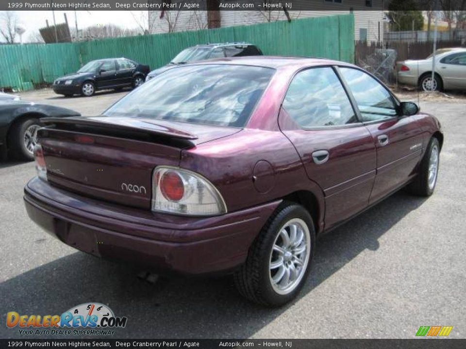 1999 Plymouth Neon Highline Sedan Deep Cranberry Pearl / Agate Photo #6