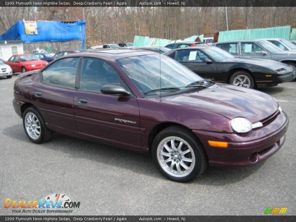 1999 Plymouth Neon Highline Sedan Deep Cranberry Pearl / Agate Photo #8
