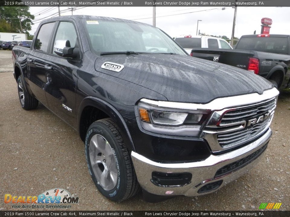 2019 Ram 1500 Laramie Crew Cab 4x4 Maximum Steel Metallic / Black Photo #10