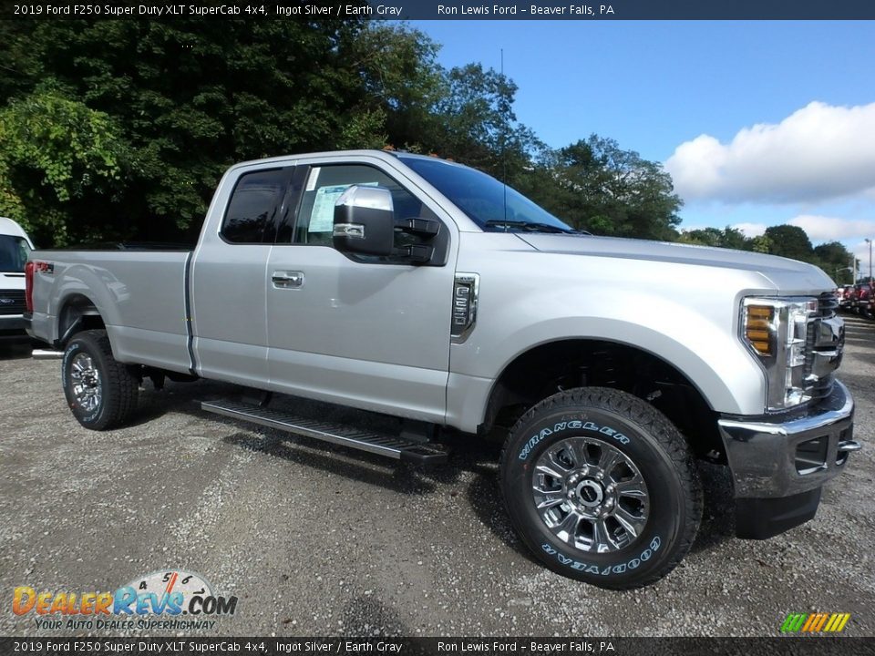 2019 Ford F250 Super Duty XLT SuperCab 4x4 Ingot Silver / Earth Gray Photo #8