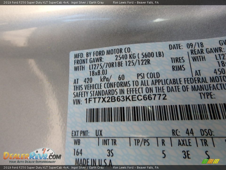 2019 Ford F250 Super Duty XLT SuperCab 4x4 Ingot Silver / Earth Gray Photo #11
