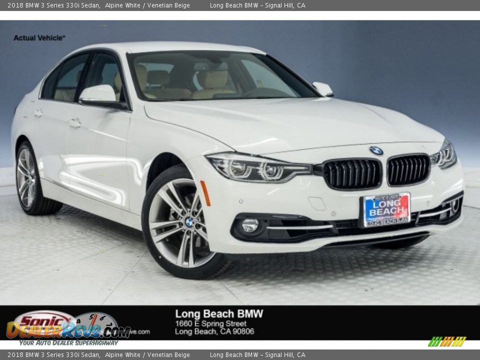 2018 BMW 3 Series 330i Sedan Alpine White / Venetian Beige Photo #1