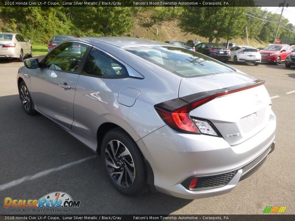 2018 Honda Civic LX-P Coupe Lunar Silver Metallic / Black/Gray Photo #2