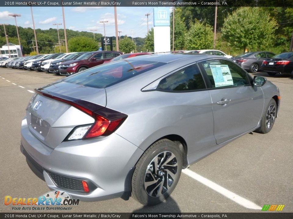 2018 Honda Civic LX-P Coupe Lunar Silver Metallic / Black/Gray Photo #4
