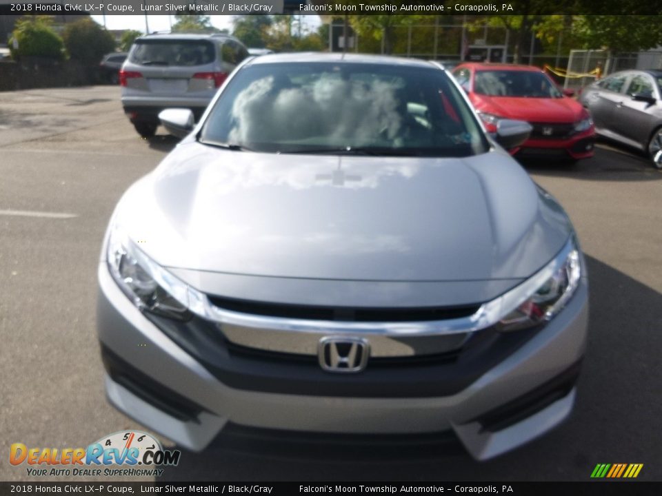 2018 Honda Civic LX-P Coupe Lunar Silver Metallic / Black/Gray Photo #6