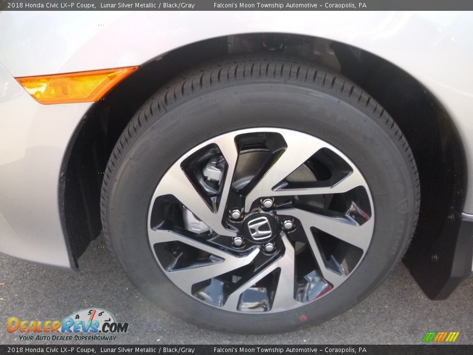 2018 Honda Civic LX-P Coupe Lunar Silver Metallic / Black/Gray Photo #7