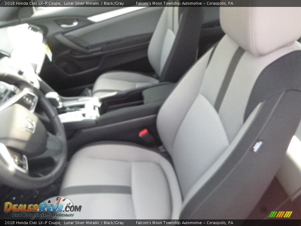 2018 Honda Civic LX-P Coupe Lunar Silver Metallic / Black/Gray Photo #8