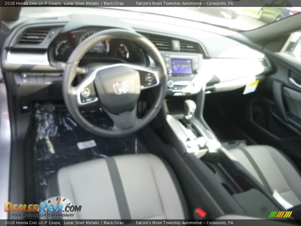 2018 Honda Civic LX-P Coupe Lunar Silver Metallic / Black/Gray Photo #10