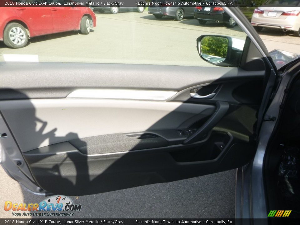 2018 Honda Civic LX-P Coupe Lunar Silver Metallic / Black/Gray Photo #12