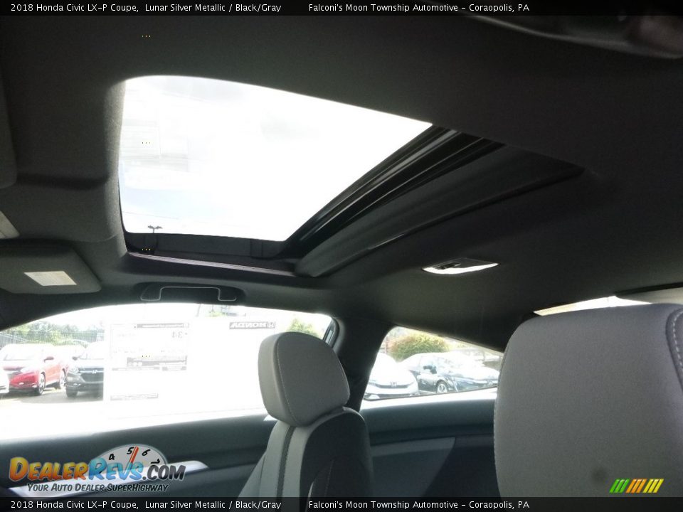 2018 Honda Civic LX-P Coupe Lunar Silver Metallic / Black/Gray Photo #13