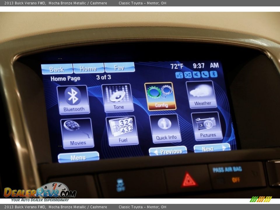 2013 Buick Verano FWD Mocha Bronze Metallic / Cashmere Photo #13