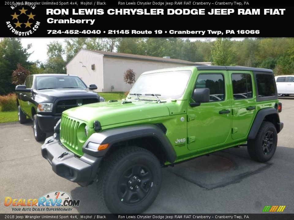 2018 Jeep Wrangler Unlimited Sport 4x4 Mojito! / Black Photo #1