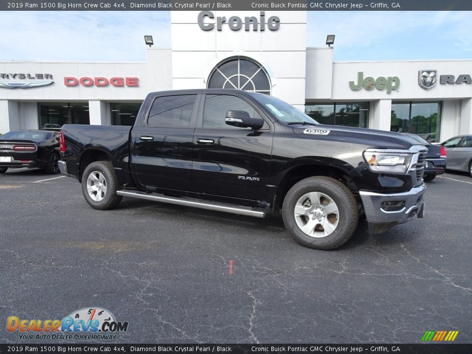 2019 Ram 1500 Big Horn Crew Cab 4x4 Diamond Black Crystal Pearl / Black Photo #1
