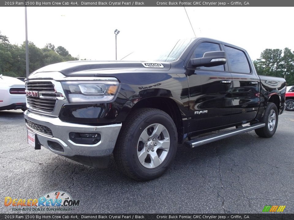 2019 Ram 1500 Big Horn Crew Cab 4x4 Diamond Black Crystal Pearl / Black Photo #2