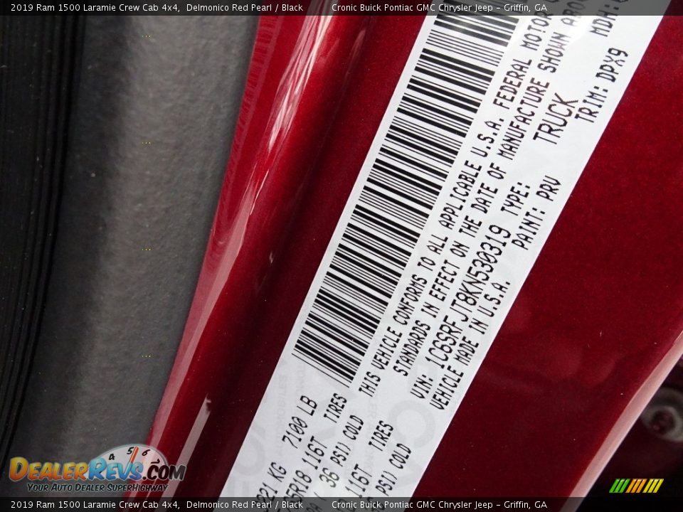 2019 Ram 1500 Laramie Crew Cab 4x4 Delmonico Red Pearl / Black Photo #15