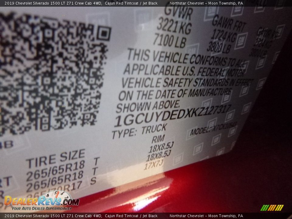 2019 Chevrolet Silverado 1500 LT Z71 Crew Cab 4WD Cajun Red Tintcoat / Jet Black Photo #16