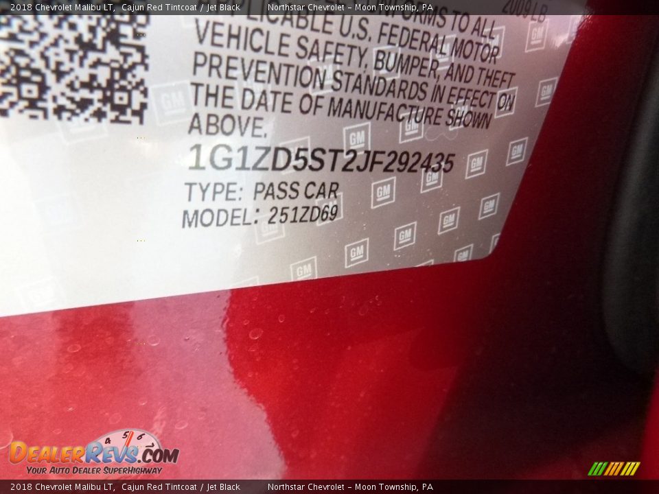 2018 Chevrolet Malibu LT Cajun Red Tintcoat / Jet Black Photo #17