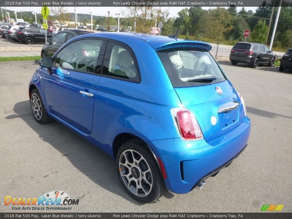 2018 Fiat 500 Pop Laser Blue Metallic / Ivory (Avorio) Photo #3