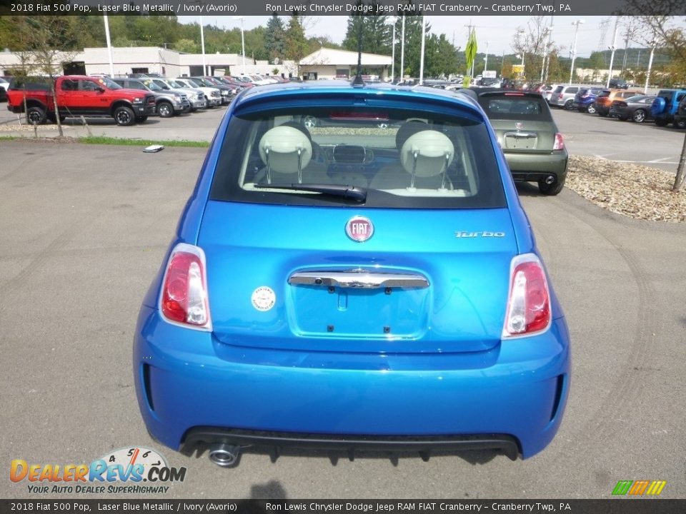 2018 Fiat 500 Pop Laser Blue Metallic / Ivory (Avorio) Photo #4