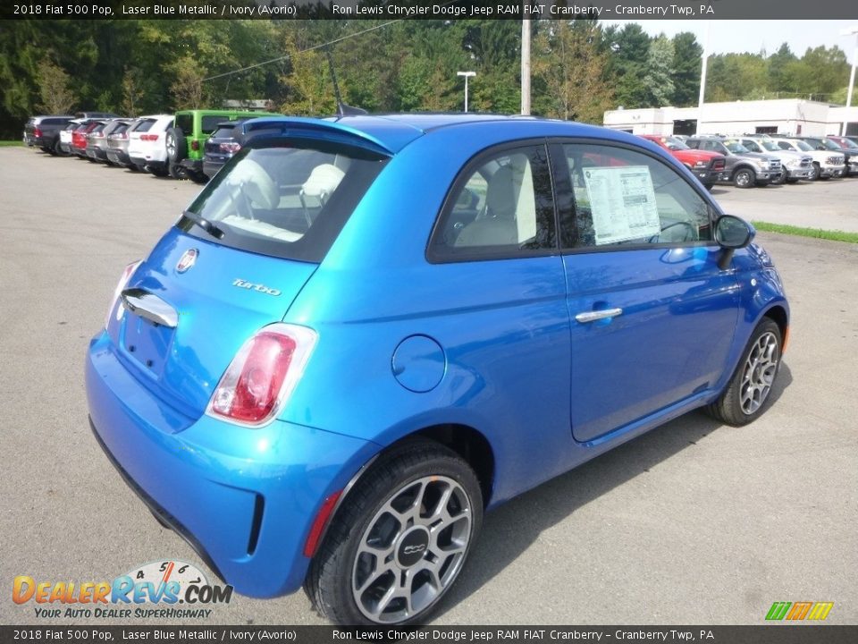 2018 Fiat 500 Pop Laser Blue Metallic / Ivory (Avorio) Photo #5