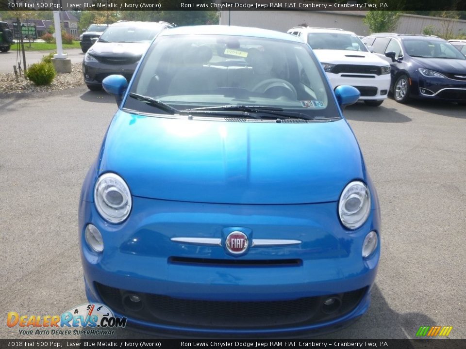 2018 Fiat 500 Pop Laser Blue Metallic / Ivory (Avorio) Photo #8