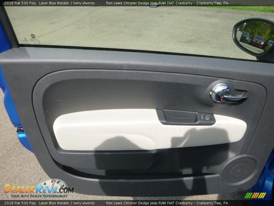 2018 Fiat 500 Pop Laser Blue Metallic / Ivory (Avorio) Photo #14