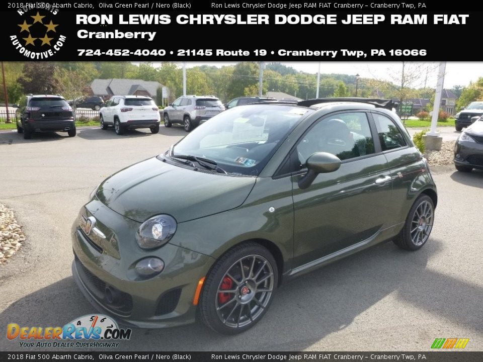 2018 Fiat 500 Abarth Cabrio Oliva Green Pearl / Nero (Black) Photo #1