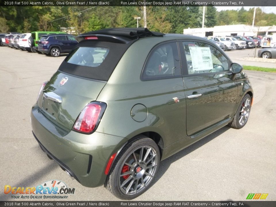 2018 Fiat 500 Abarth Cabrio Oliva Green Pearl / Nero (Black) Photo #5