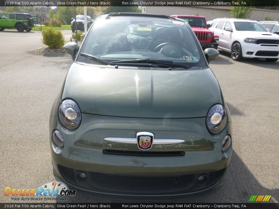 2018 Fiat 500 Abarth Cabrio Oliva Green Pearl / Nero (Black) Photo #8